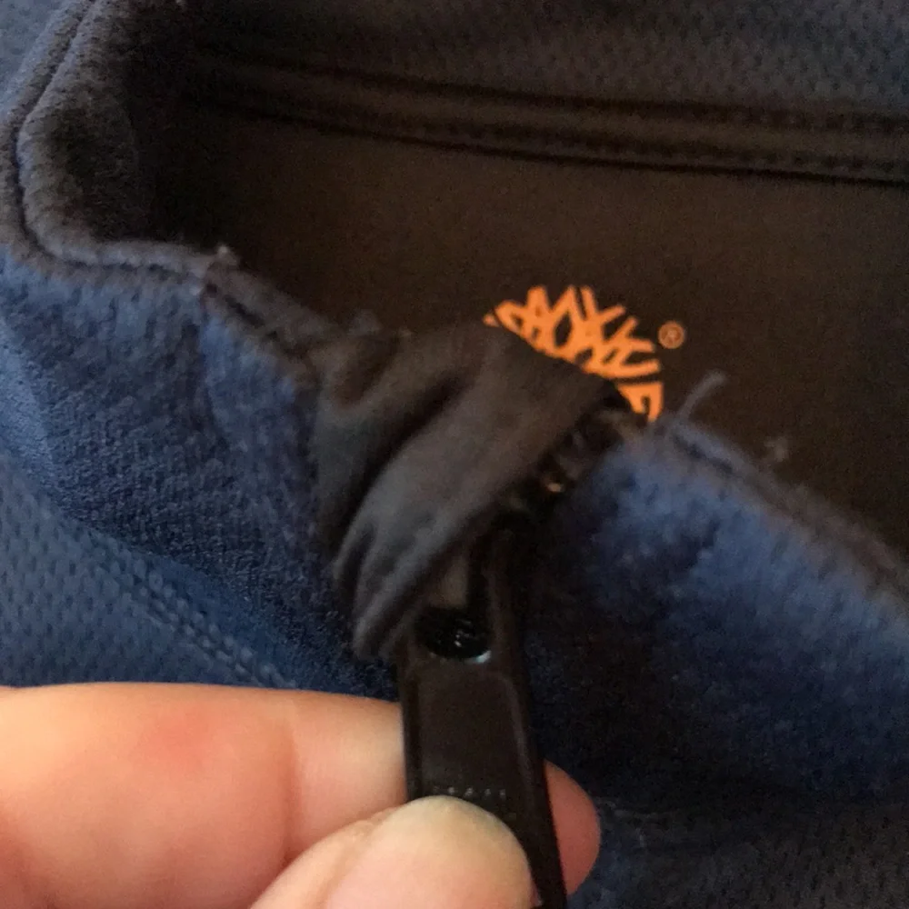 Timberland 1/4 zip XL woven mesh navy blue sport performance pullover shirt EUC